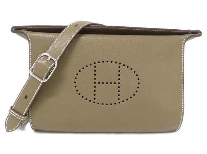 Bolsa de Ombro Vid Poche Hermès Bege Taupe