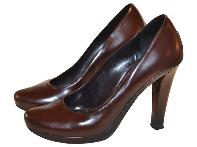 Escarpins Jil Sander en cuir marron taille 35