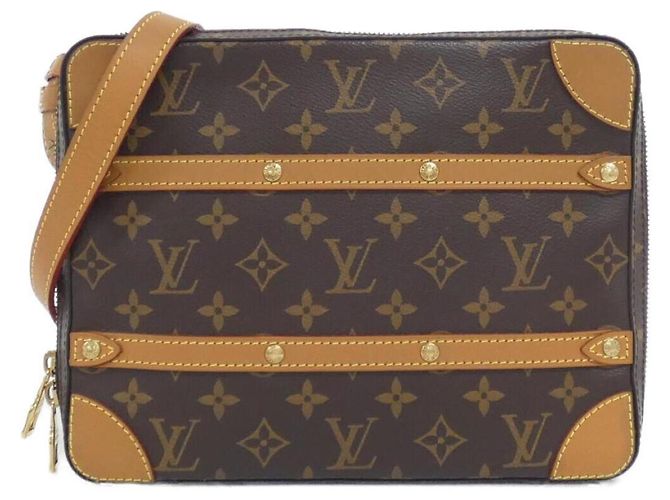Bolsa de Ombro Messenger Monogram Soft Trunk PM da Louis Vuitton Marrom