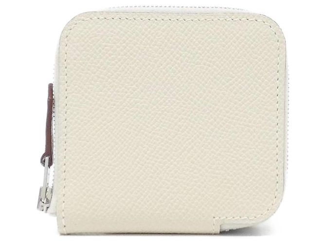 Hermès Ex-Libris Silk Coin Purse White