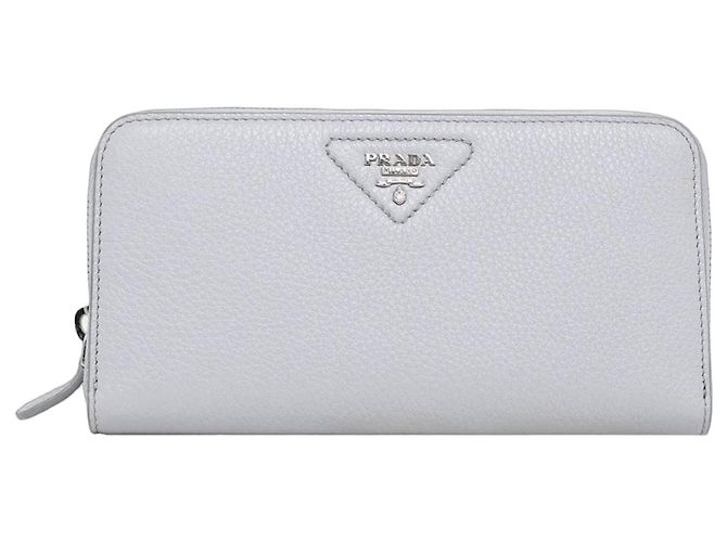 Prada Saffiano leather gray zip wallet Grey