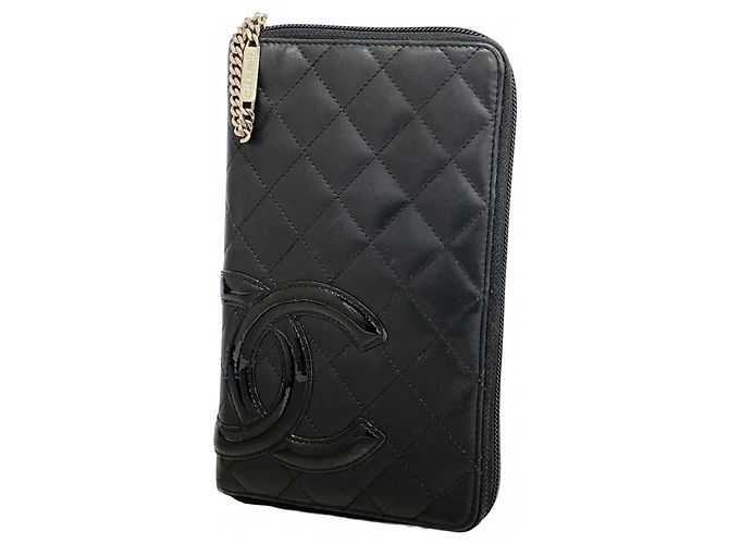 Chanel Cambon Long Wallet Black White
