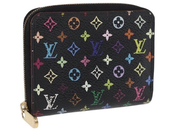 LOUIS VUITTON Monogram Multicolor Zippy Coin Purse Black M93740 LV Auth 169925