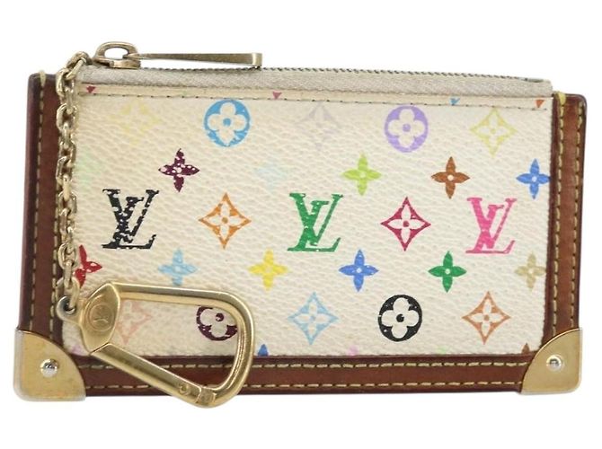 LOUIS VUITTON Monogram Multicolor Pochette Cles Purse White M92655 Auth 169794