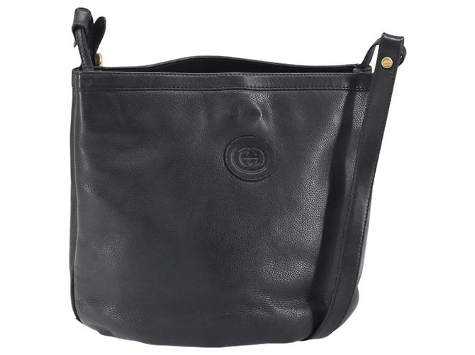 Gucci Borsa a Spalla in Pelle Nera e Oro Auth bs33277 Nero D'oro