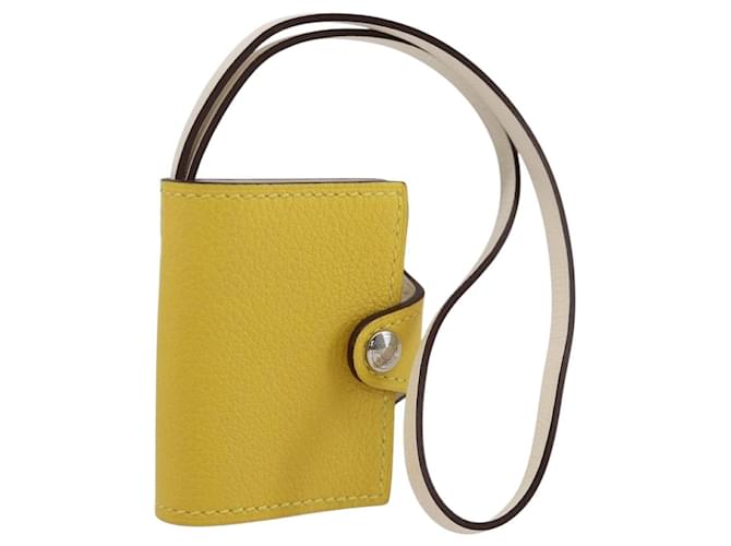 Hermès HERMES Ulysse Nano Bag Charm Cuir Jaune Auth 168248M 