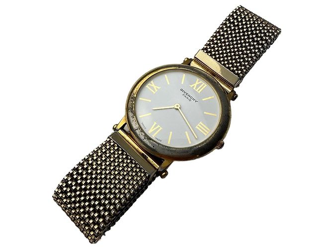 Vintage Givenchy Quartz Watch Gold White