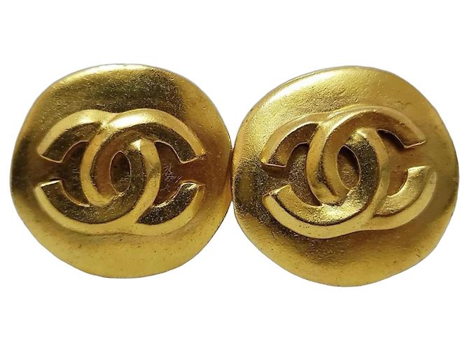 Chanel 3D CC Logo Ohrringe Vergoldet Golden