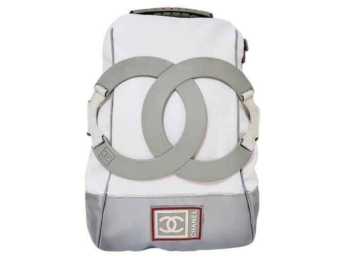 Chanel Sports Line Rucksack Weiß Grau Rot