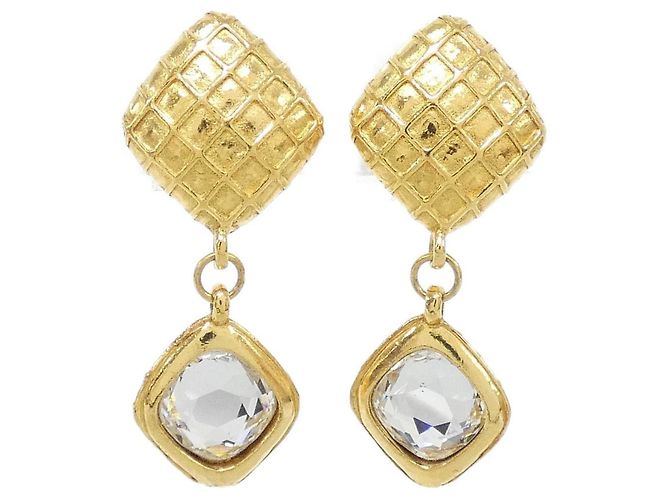 Pendientes de clip transparentes Chanel