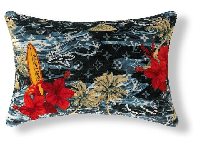 Almofada Louis Vuitton Estampa de Palmeira Algodão Multicor