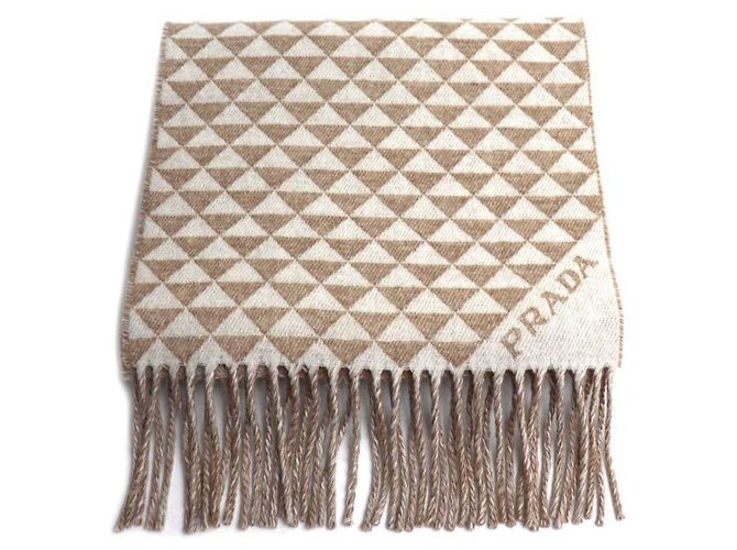 Écharpe Double Symbole Prada Blanc