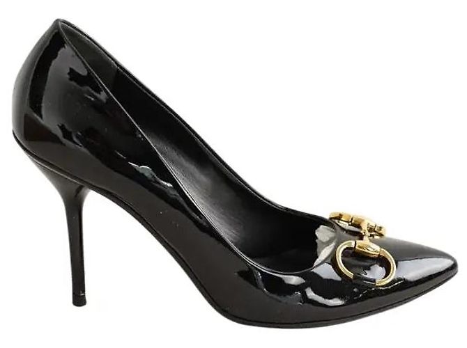 Gucci Talons vitello vernice soft nero noirs