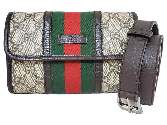 Gucci Bolsa de cintura e cinto GG Monogram Marrom