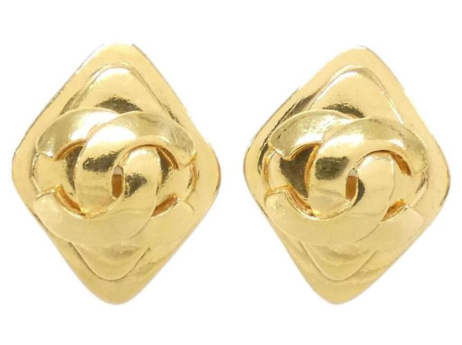 Pendientes de clip dorados Chanel