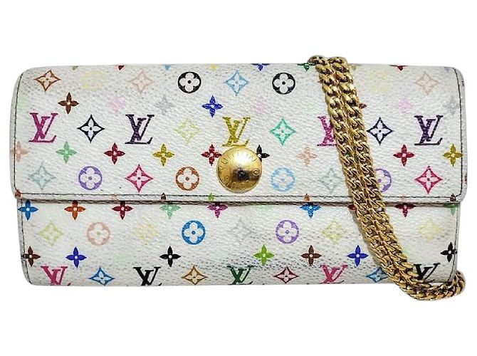 Louis Vuitton Monogram Multicolore Wallet White Leather