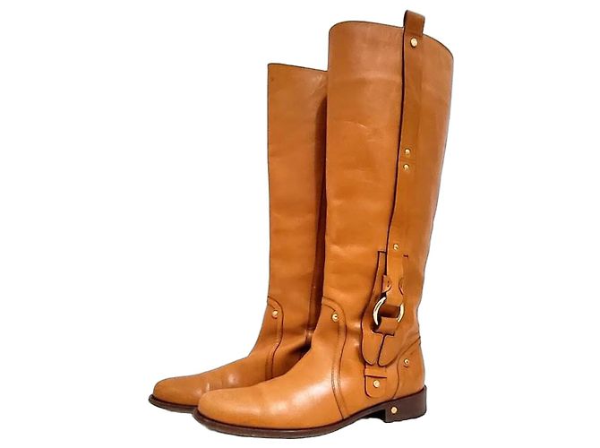Céline Reitstiefel aus Leder Braun
