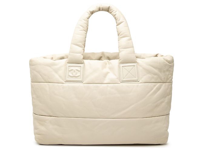 Chanel Gran Tote Coco Cocoon de Cordero Blanco Crudo