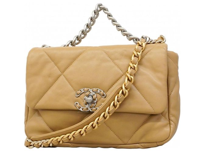 Chanel 19 Lederhandtasche Hellbraun