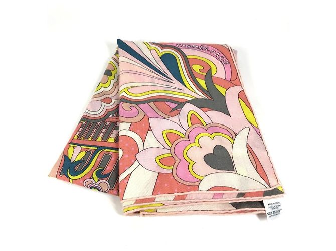 Hermès Xale Jean 140 Faubourg Rainbow HERMES Rosa Multicor