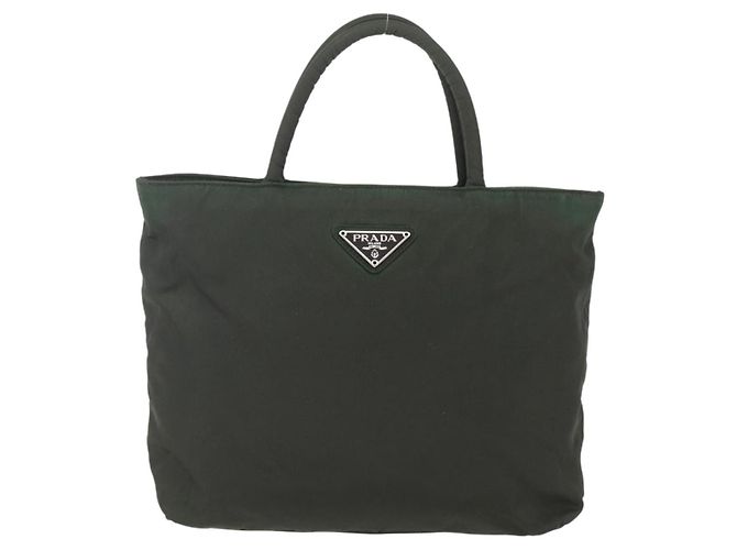 Sac à main zippé vintage Prada en tessuto Kaki