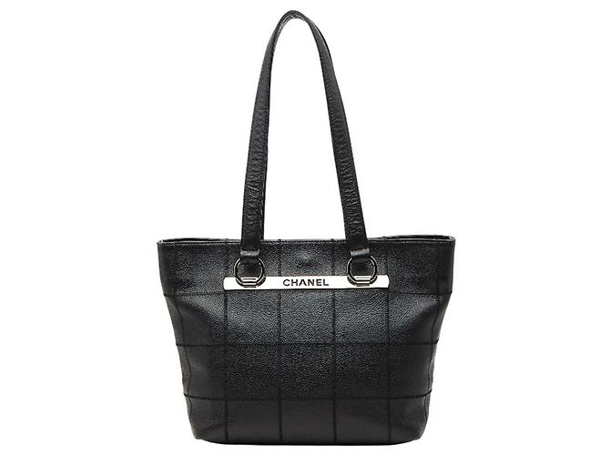 Timeless Borsa tote con logo Chocobar di Chanel Nero