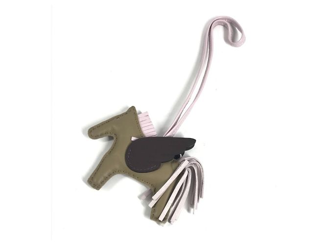 Hermès Chaveiro Hermes Cheval Rodeo Pegasus PM Marrom Bege