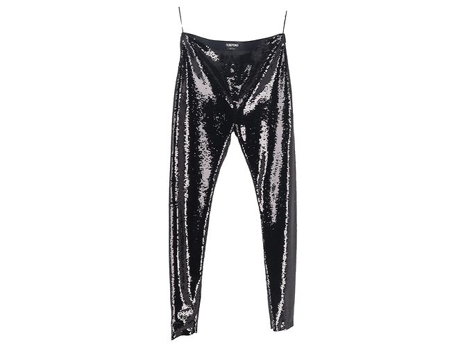 Tom Ford Pailletten-Leggings aus schwarner Polyamid Schwarz