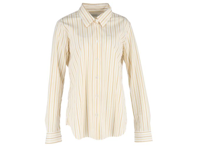 Chemise à boutons rayée Dries Van Noten en coton jaune