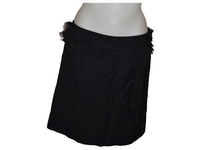 Minissaia Chloé de lã preta Preto