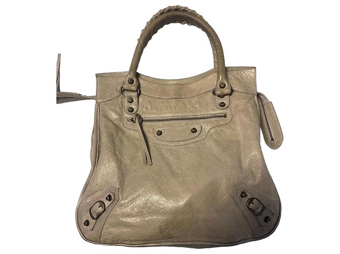 Balenciaga Velo Ledertasche Grau
