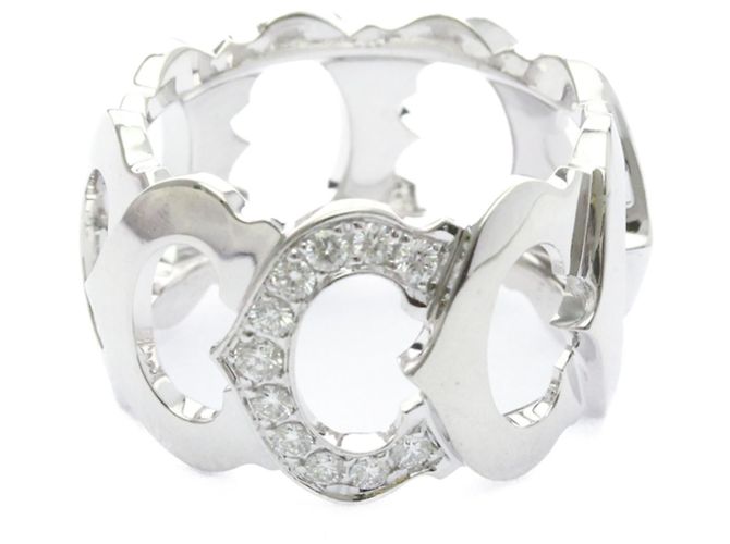 Cartier C Doing Diamant Weißgold Bandring Silber