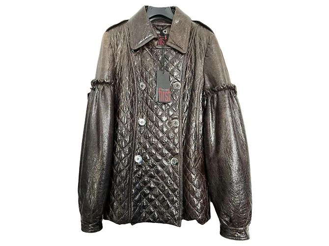 Autre Marque Olivieri Lederjacke Braun Größe 42 IT