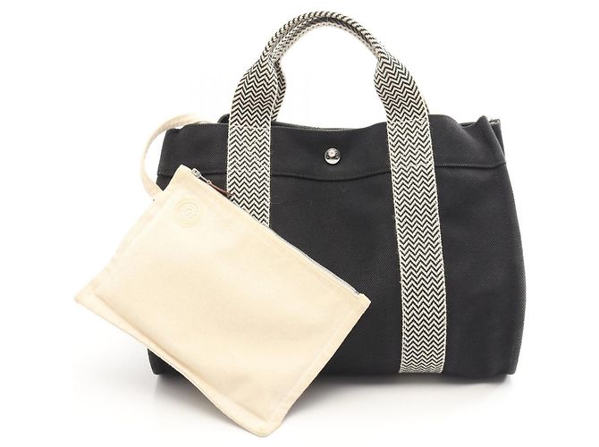 Hermès Cannes PM Tote Bag Schwarz Roh