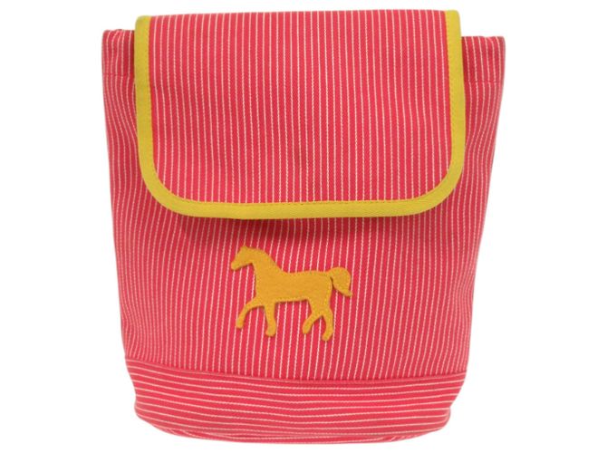 Hermès Striped Caval Color Kids' Backpack Red Yellow