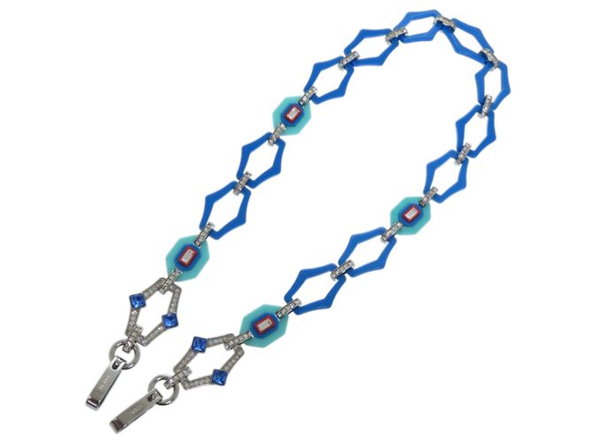 Cinghia a spalla in plastica con strass blu Prada Rosso