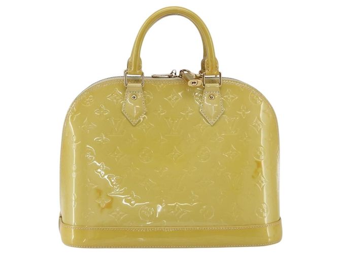 Louis Vuitton Alma Handtasche Monogram Vernis PM Beige