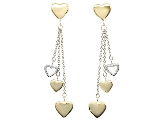 Pendientes Colgantes Multi-Corazón Tiffany & Co. Plata Dorado