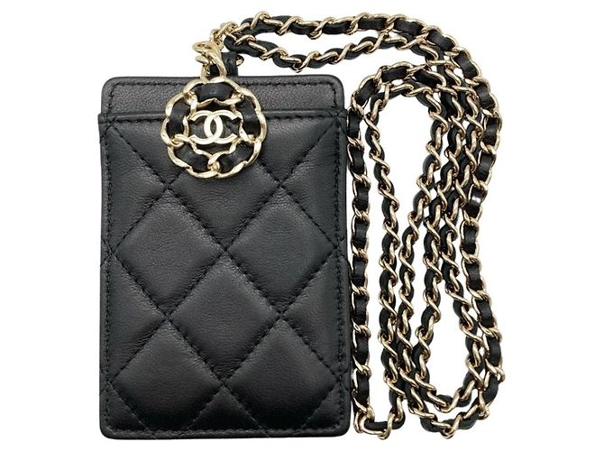Visitenkartenetui Matelassé Chanel Coco Mark Schwarz