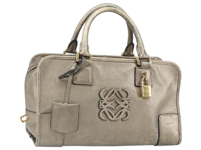 LOEWE Amazonas Sac à Main Cuir Doré Auth bs33234