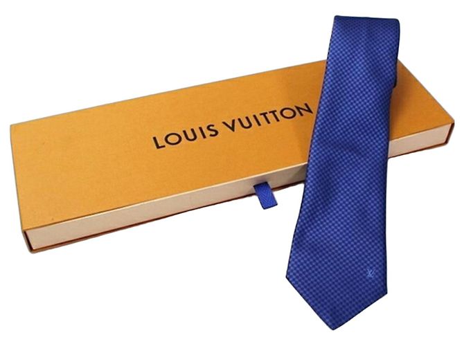 Louis Vuitton Silk Cravat Tie in Blue