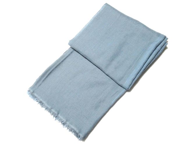 Silk In Stola in cashmere e seta Hermès Blu Cachemire