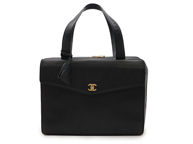 Pasta de Couro Caviar Chanel Coco Mark Preto