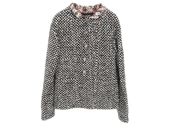 Timeless Ropa de abrigo de algodón Chanel Negro Blanco Multicolor 
