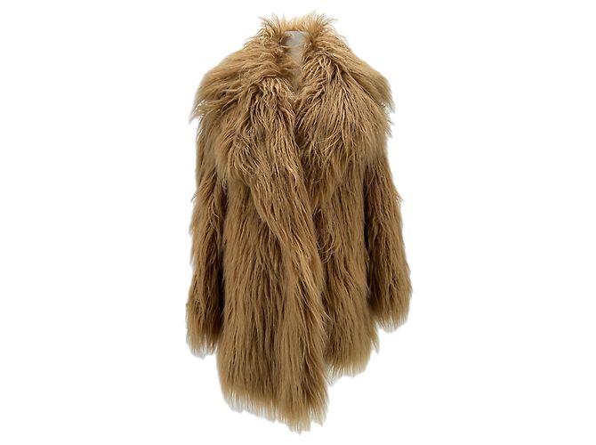 Autre Marque Mantel aus Kunstfell in Camel Kamel