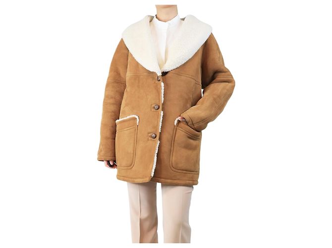 Autre Marque Brown shearling coat - size M