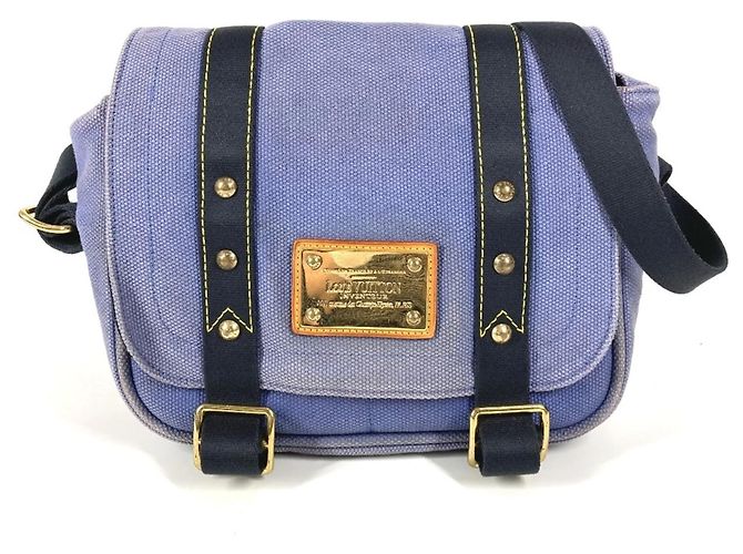 LOUIS VUITTON M40081 Antigua Bezas PM Shoulder Tote Bag Blue