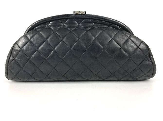 Borsa clutch in pelle nera Chanel Nero