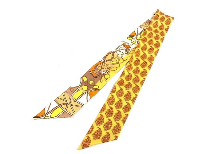 Bufanda Twilly con estampado de caballo Hermès Naranja