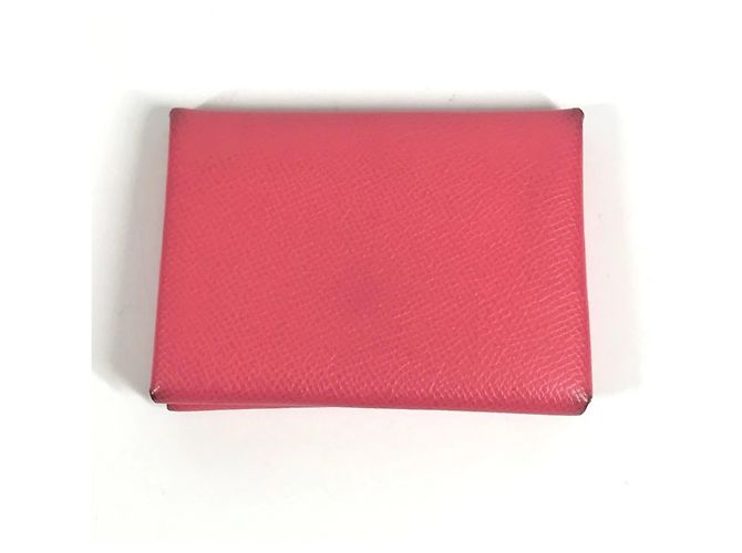Hermès Calvi Duo Münzgeldbörse Pink